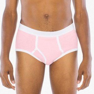 American Apparel Men's Pink Baby Rib Brief - Small